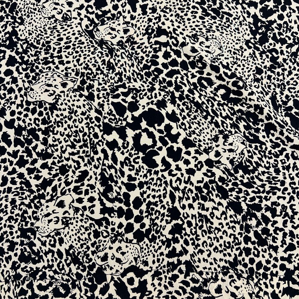 Rebecca Taylor Leopard 100% Silk A-Line Long Sleeve Button Up Shift Dress Size 8 - Picture 14 of 16